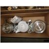 Image 3 : 2 BOXES OF GLASS CANISTERS AND TEAPOTS
