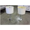 Image 1 : TWO BRUSHED CHROME TABLE LAMPS