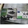Image 1 : NEW OVERSTOCK 13 TO 32 INCH INSIGNIA FULL MOTION WALL MOUNT 33LB CAPACITY AND SONAX COMPONENT WALL S