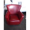 Image 2 : RED LEATHER SWIVEL ARM CHAIR