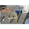 Image 1 : ANTIQUE STOOL AND METAL GARDEN STAND