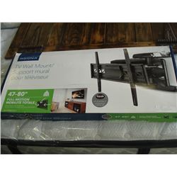 NEW OVERSTOCK INSIGNIA 47 TO 80 INCH FULL MOTION TV WALL MOUNT, 110LB CAPACITY