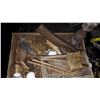 Image 2 : WOOD CRATE OF VINTAGE HARDWARE