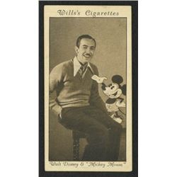 1931 WILLS CIGARETTES TRADING CARD #24 WALT DISNEY & MICKEY MOUSE