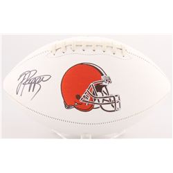 Jabrill Peppers Signed Browns Logo Football (JSA COA)