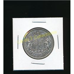 1949 Canadian Silver King George 50 Cent Coin