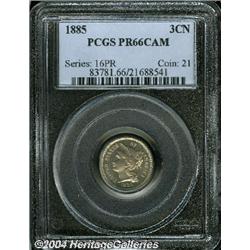 1885[3CN] PR66 Cameo PCGS.