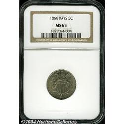 1866[5C] Rays MS65 NGC.