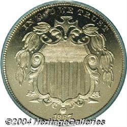 1867[5C] No Rays PR65 Cameo PCGS.