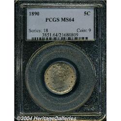 1890[5C] MS64 PCGS.