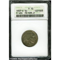 1937-D[5C] Three-Legged Fine 12 ANACS.