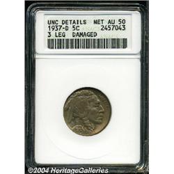 1937-D[5C] Three-Legged--Damaged--ANACS. Unc Details, Net AU50.