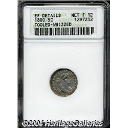 1800[H10C]--Tooled, Whizzed--ANACS. XF Details, Net Fine 12.