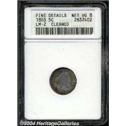 1803[H10C] Large 8--Cleaned--ANACS. Fine Details, Net VG8.