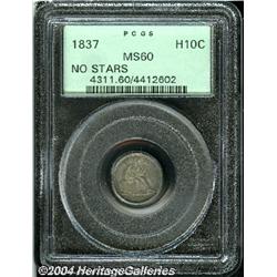 1837[H10C] Small Date (Flat Top 1) MS60 PCGS.