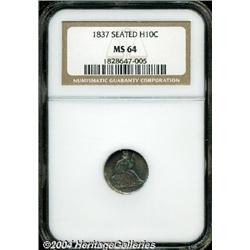 1837[H10C] Small Date (Flat Top 1) MS64 NGC.