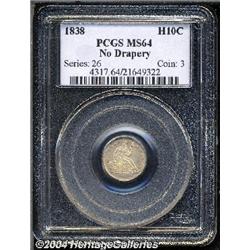 1838[H10C] Large Stars MS64 PCGS.