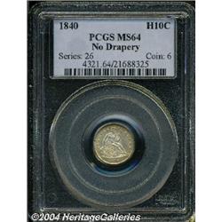 1840[H10C] No Drapery MS64 PCGS.