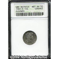1903-S[10C]--Cleaned--ANACS. Unc Details, Net AU50.