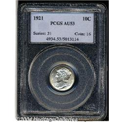 1921[10C] AU53 PCGS.