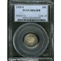 1925-S[10C] MS63 Full Bands PCGS.