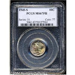 1945-S[10C] MS67 Full Bands PCGS.