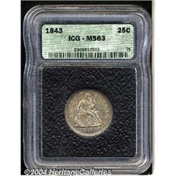 1843[25C] MS63 ICG.