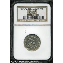 1853/4[25C] Arrows and Rays AU58 NGC.