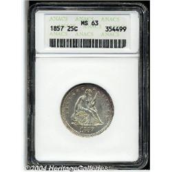 1857[25C] MS63 ANACS.