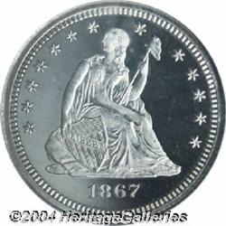 1867[25C] PR65 Cameo NGC.