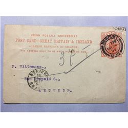 1800s London Original Postmarked Typed Post Card