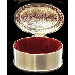 Silver Plate Vintage Art Deco Antique Oval Trinket / Jewellery Box