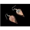 Image 2 : Sapphire Sterling & Copper Abstract Leaf Earrings