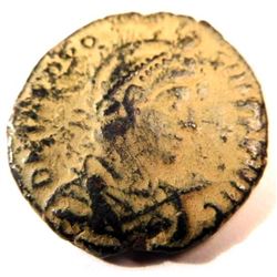 Bronze Coin of Theodosius I (379-395 A.D.)