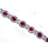 Image 2 : Glamorous Sparkling Party Silver Clear & Red Ruby Rhinestone Crystal Bracelet