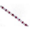 Image 3 : Glamorous Sparkling Party Silver Clear & Red Ruby Rhinestone Crystal Bracelet