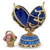 Image 1 : 1899-1903 Spring Flowers in Blue Russian Faberge Egg