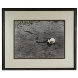 20thc Signed Beach Coastal Scene Watercolor