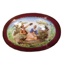 Victorian Gilt Porcelain Jewel Box Casket