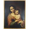Image 1 : 19thc Madonna & Child, Chromolithograph on Canvas