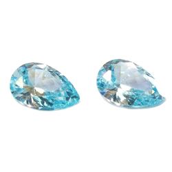 6 Ct(3ct x 2pc) 7x10 mm Loose Pair Pear Light Bianco Diamond