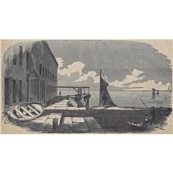 Antique Print " The Gorge Of Fort Sumter"