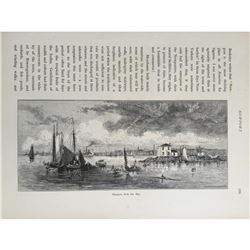 1870's Book Plate, Newport Rhode Island Bay