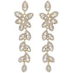 18K Gold Plated Clear Crystal Rhinestone Drop Dangle Earrings