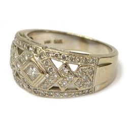 Vintage Estate 14kt White Gold & Diamond Ring