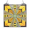 Image 1 : "PROGRESSIVE" Tiffany-style Glass Window Panel 24.5x26