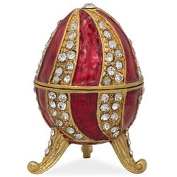 Faberge Inspired 2.5" Red Crystal Spire Royal Inspired Russian Egg
