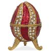 Image 1 : Faberge Inspired 2.5" Red Crystal Spire Royal Inspired Russian Egg