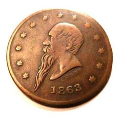 1863 Civil War Token - Gustav Lindenmuller New York - Rare