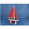 Image 11 : Wooden It Floats 12" - Red with Red Sails Floating Sailboat Model